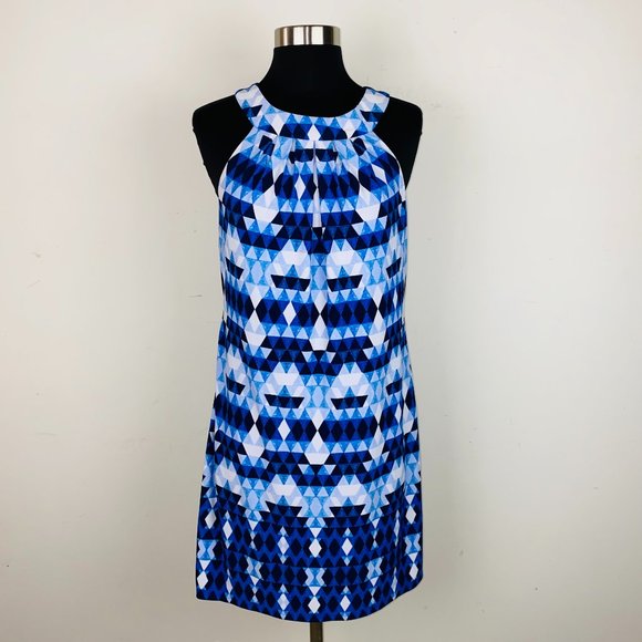 Vince Camuto Sleeveless Abstract Print Shift Dress 6 - Picture 1 of 5